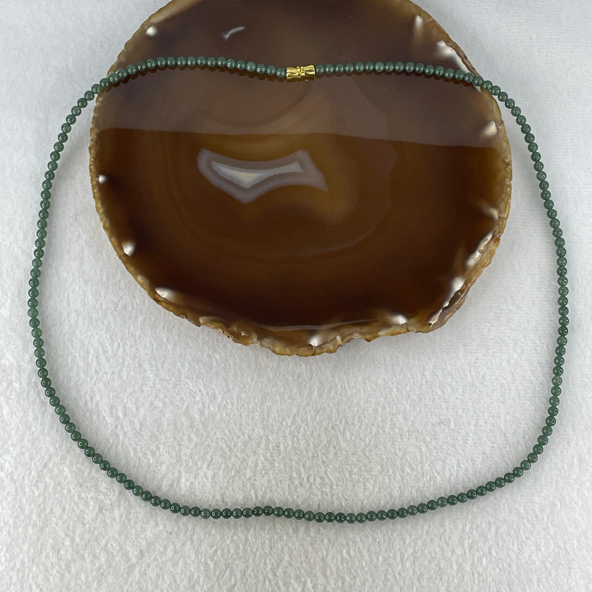 Natural Type A Blueish Green Jadeite Beads Necklace | (16.93g | 60cm Length | 3.9mm x 163 Beads | Throat & Heart Chakra Synergy, Strategic Wisdom & Feng Shui Prosperity Catalyst)