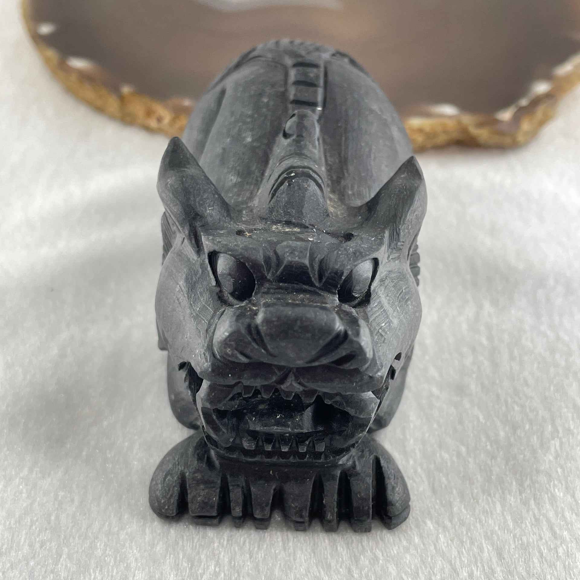 Rare Natural Tibetan Meteorite Tektite Pixiu Display 317.2g 94.4 by 46.0 by 45.3mm - Huangs Jadeite and Jewelry Pte Ltd