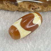 Natural Powerful Tibetan Old Oily Agate Tiger Tooth Daluo Dzi Bead Heavenly Master (Tian Zhu) 虎呀天诛 2.95g 20.0 by 10.1mm - Huangs Jadeite and Jewelry Pte Ltd