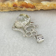 Above Average Grade Rare Natural Blue Dumortierite Rutilated Quartz in S925 Rat Pendant 1.63g 9.9 by 7.1 by 5.5mm - Huangs Jadeite and Jewelry Pte Ltd