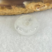 Type A Icy White Jadeite Ping An Kou Donut Charm Pendant 2.22g 14.4 by 5.0mm - Huangs Jadeite and Jewelry Pte Ltd