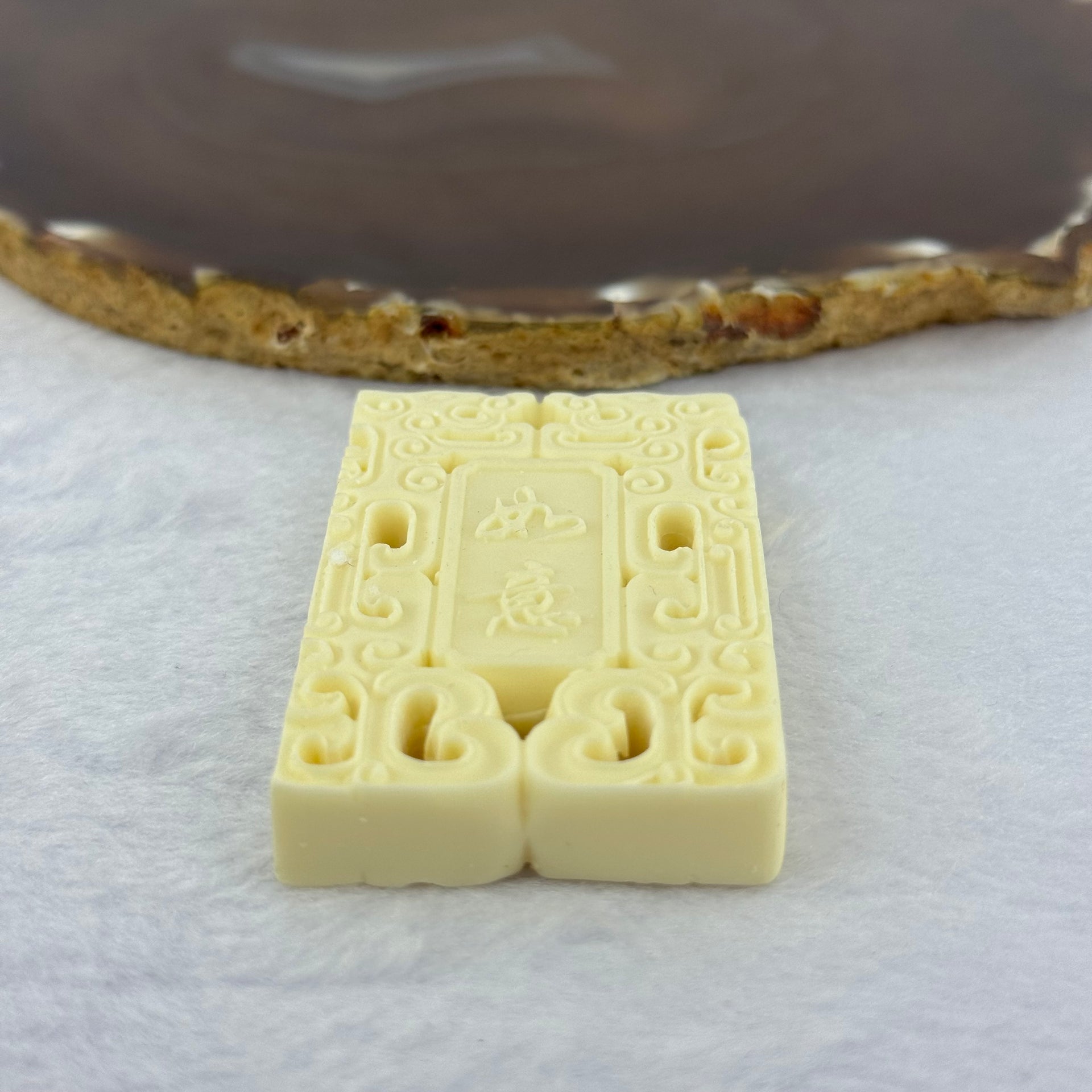 Ivory Fruit Seed Tagua Nut Pendent 象牙果粉雕刻常胜将军吊坠挂项链 28.56g 59.1 by 37.8 by 9.9mm - Huangs Jadeite and Jewelry Pte Ltd