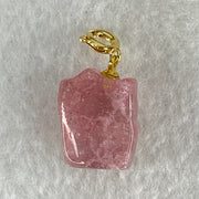 Natural Strawberry Quartz Fortune Cat Charm 4.18g 17.4 by 13.1 by 10.2mm - Huangs Jadeite and Jewelry Pte Ltd