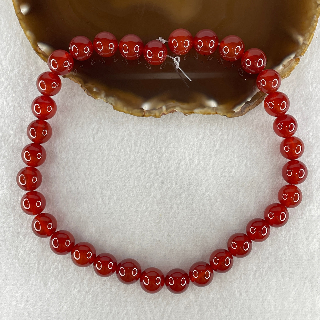Certified Natural Red Agate Chalcedony Beads Loose Beads for Bracelet 77.47g 39cm 12.3mm 33 Beads