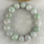 Type A Light Green with Slight Light Lavender Jadeite Beads Bracelet 47.81g 15cm 12.2mm 16 Beads - Huangs Jadeite and Jewelry Pte Ltd