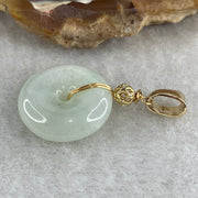 Natural Type A Light Green Jadeite Ping An Kou Pendant | 16mm Plump Jade Peace Disc Talisman (3.12g | 16.0 x 5.4mm) - Huangs Jadeite and Jewelry Pte Ltd