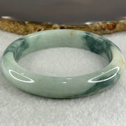 Type A Light Blueish Green with Dark Blueish Green Piao Hua and Red Spots Jadeite Bangle 52.08g Internal Diameter 58.6mm 12.2 by 7.8mm (Close to Perfect) - Huangs Jadeite and Jewelry Pte Ltd