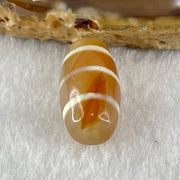 Natural Powerful Tibetan Old Oily Agate 3-Lines Dzi Bead Heavenly Master (Tian Zhu) 三行天诛 3.23g 20.1 by 10.4mm - Huangs Jadeite and Jewelry Pte Ltd