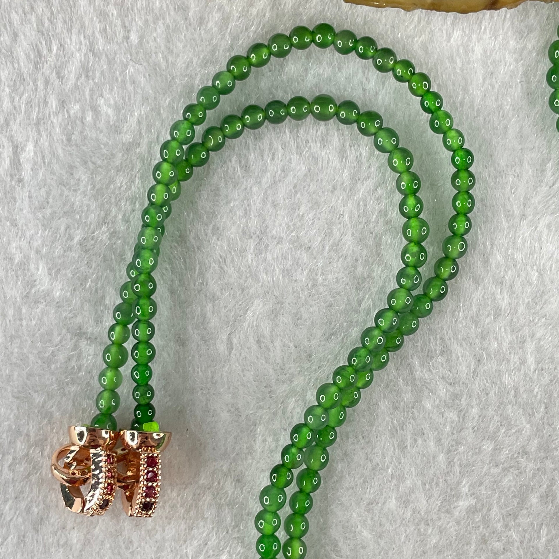 Rare Tengchong Raw Stone Association Certified Type A Highly Translucent Green Jadeite Beads Necklace 8.44g 54g 2.40 to 2.92mm With NGI Cert 82838749 - Huangs Jadeite and Jewelry Pte Ltd