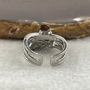 Natural Type A Omphacite Green Jadeite Double Hulu Adjustable Ring in S925 Silver | (4.94g | Adjustable | 6.0 x 3.8 x 1.5mm | Doubled Abundance & Longevity Anchor, Feng Shui Prosperity & Executive Charm Ring) - Huangs Jadeite and Jewelry Pte Ltd
