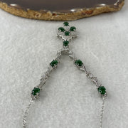 Natural Type A Omphacite Green Jadeite Cabochon Necklace in S925 Silver | (12.07g | 46–50cm | 3.0 x 5.0 x 1.5mm x 9 Pcs | Perpetual Abundance Anchor, Feng Shui Prosperity & Executive Charm Necklace) - Huangs Jadeite and Jewelry Pte Ltd