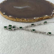 Natural Type A Omphacite Green Jadeite Cabochon Necklace in S925 Silver | (12.07g | 46–50cm | 3.0 x 5.0 x 1.5mm x 9 Pcs | Perpetual Abundance Anchor, Feng Shui Prosperity & Executive Charm Necklace) - Huangs Jadeite and Jewelry Pte Ltd