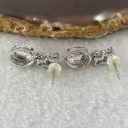 Natural Type A Omphacite Spicy Green Jadeite Cabochon Dangling Earrings in S925 Silver | (2.90g | 7.9 x 6.0 x 3.0mm x 2 Pcs | "Shuāng Xǐ Lín Mén" Double Joy Anchor, Feng Shui Abundance & Executive Elegance Drop Strand) - Huangs Jadeite and Jewelry Pte Ltd