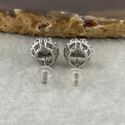 Natural Type A Omphacite Spicy Green Jadeite Cabochon Earrings in S925 Silver | (2.65g | 8.0 x 6.0 x 2.5mm x 2 Pcs | "Shuāng Xǐ Lín Mén" Double Joy Anchor, Feng Shui Abundance & Executive Elegance Earring Pair) - Huangs Jadeite and Jewelry Pte Ltd