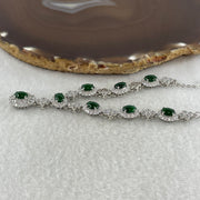 Natural Type A Omphacite Green Jadeite Cabochon Necklace in S925 Silver | (12.71g | 48–52cm | 7.0 x 5.0 x 2.5mm x 8 Pcs | Infinite Prosperity Anchor, Feng Shui Abundance & Executive Charm Necklace) - Huangs Jadeite and Jewelry Pte Ltd