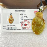 Type A Yellow Jadeite God of Fortune Cai Shen Ye Pendent 24.75g 56.9 by 32.6 by 7.0mm - Huangs Jadeite and Jewelry Pte Ltd