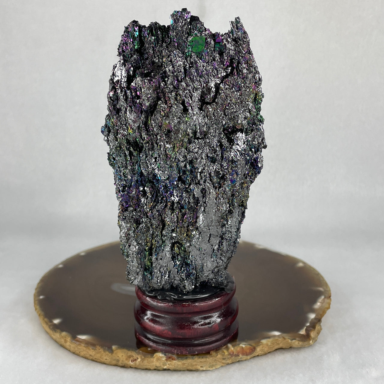 Natural-Black-Moissanite-Rough-Display-with-Wooden-Stand-363.38g-66.5-by-52.2-by-141.5mm