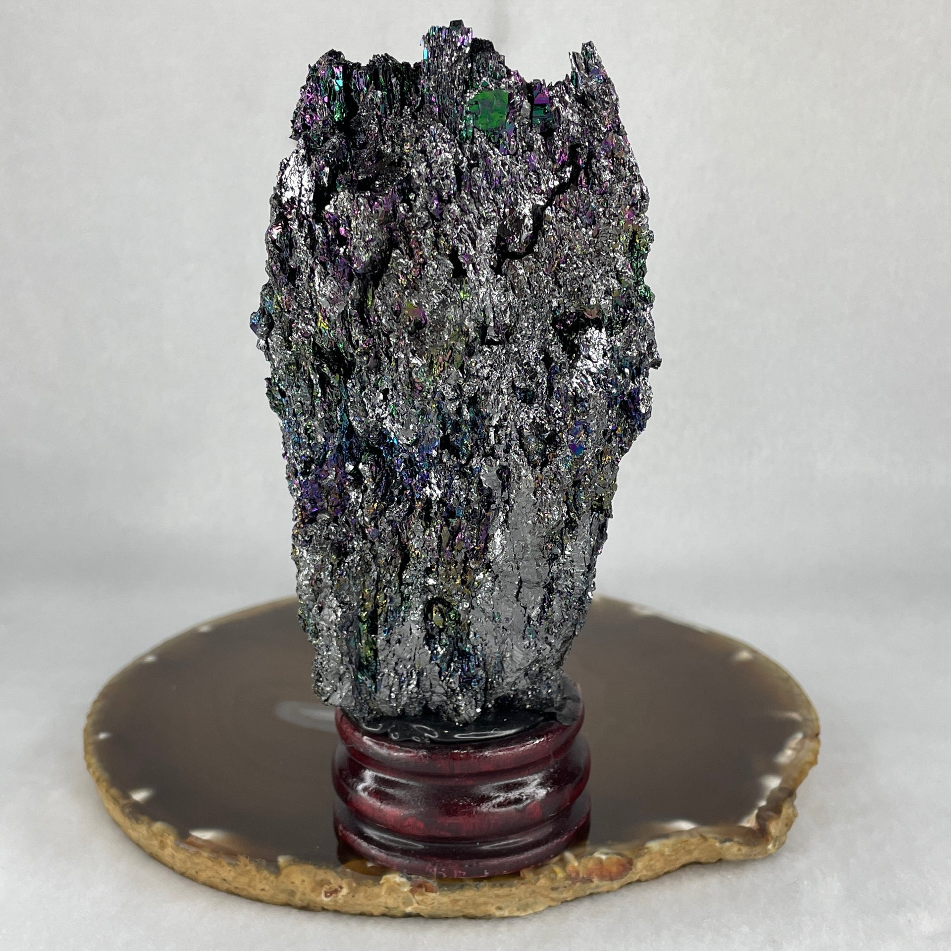 Natural-Black-Moissanite-Rough-Display-with-Wooden-Stand-363.38g-66.5-by-52.2-by-141.5mm