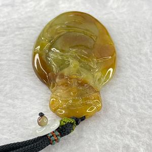 Type A Yellow Jadeite God of Fortune Cai Shen Ye Pendent 24.75g 56.9 by 32.6 by 7.0mm - Huangs Jadeite and Jewelry Pte Ltd