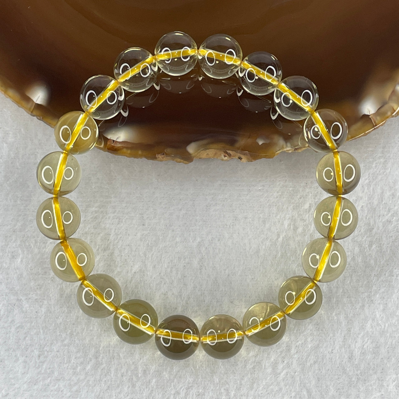 Wealth-Activating Natural Citrine Bracelet 28.16g 16.5cm 10.1mm 20 Beads