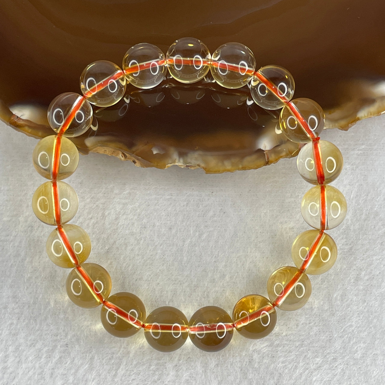 Certified Natural Citrine Bracelet – Wealth & Opportunity 31.78g 16.5cm 10.8mm 19 Beads
