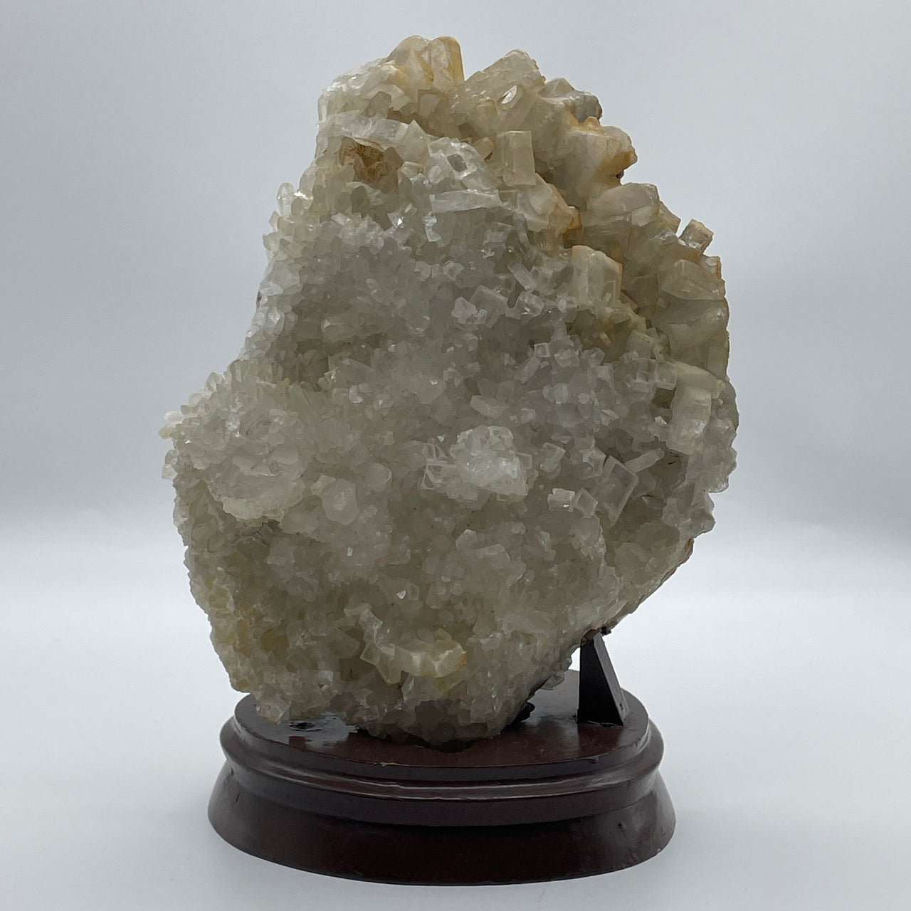 Natural Clear Quartz with Yellowish Rough Irregular Shaped with Wooden Stand Display 3,545.5g 175.0 by 130.0 by 230.0mm