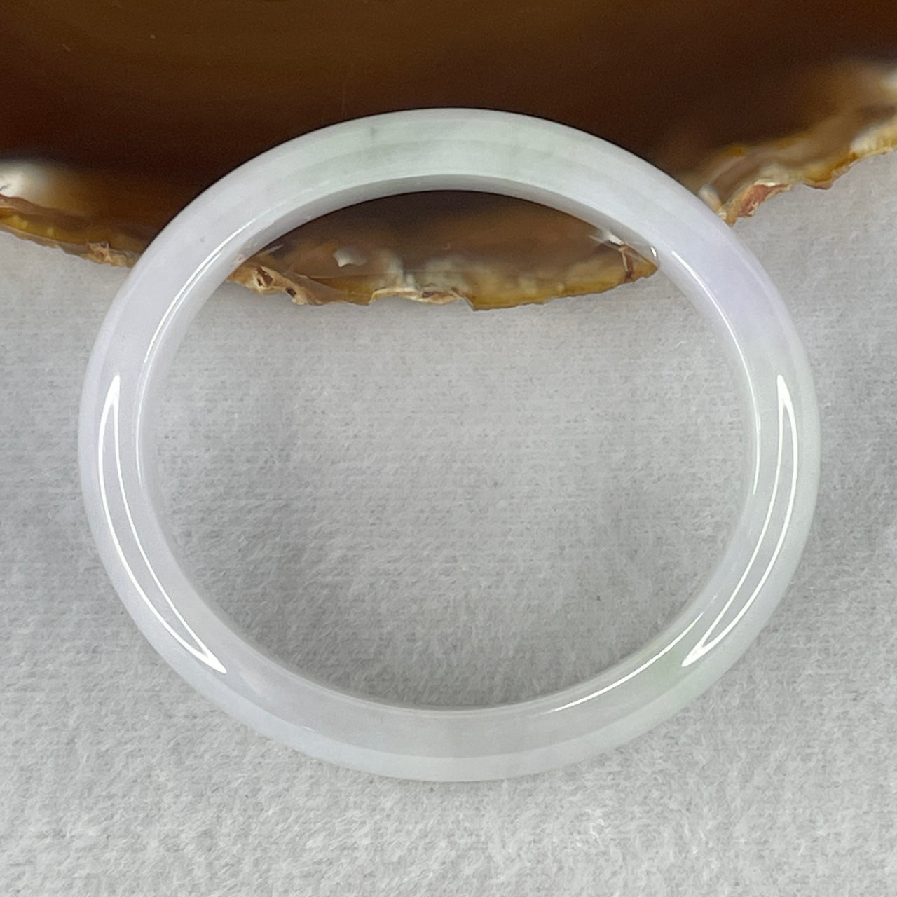 Natural Type A Jelly Light Lavender with Light Green Jadeite Oval Bangle 45.76g Inner Diameter 54.5mm 13.8 by 7.0mm (Very Very Slight Internal Line)