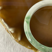 Type A Two Tone Green Jade Jadeite Bangle 35.09g inner Dia 55.5mm 9.3 by 6.9mm - Huangs Jadeite and Jewelry Pte Ltd