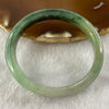 Type A Semi Icy Green Piao Hua Jade Jadeite Oval Bangle 39.32g inner Dia 54.6mm 12.3 by 6.5mm (Slight External Line) - Huangs Jadeite and Jewelry Pte Ltd