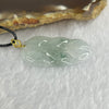18K Semi Icy Type A Piao Hua Jadeite Leaf 34.2 by 19.1 by 3.2mm with necklace 4.69g - Huangs Jadeite and Jewelry Pte Ltd