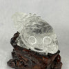 Natural Clear Quartz Dragon Tortoise with Wooden Stand 243.96g 92.0 by 75.8 by 78.6mm - Huangs Jadeite and Jewelry Pte Ltd
