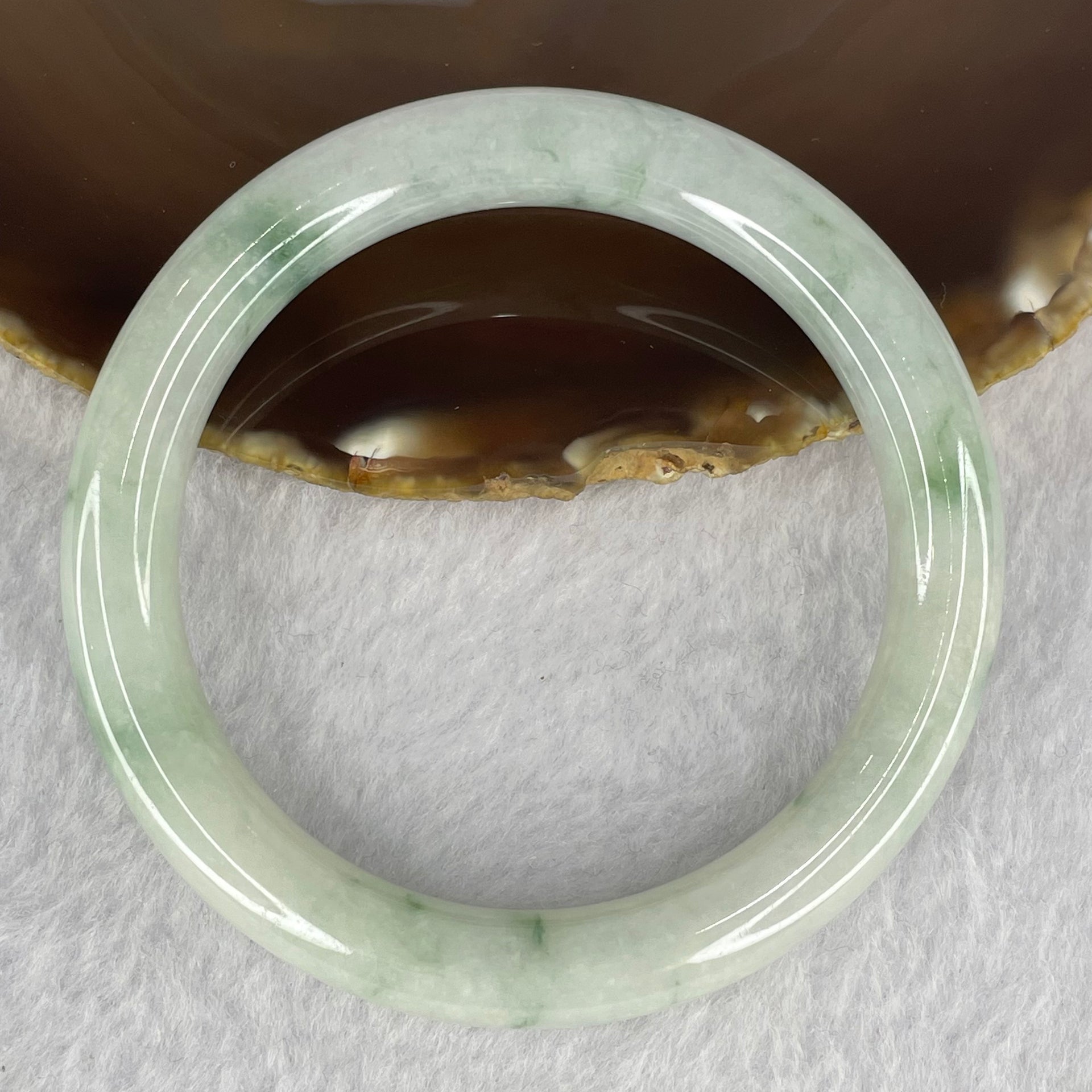 Type A Piao Hua Jadeite 55.07g Inner Dia 59.2mm 9.8 by 9.5mm - Huangs Jadeite and Jewelry Pte Ltd