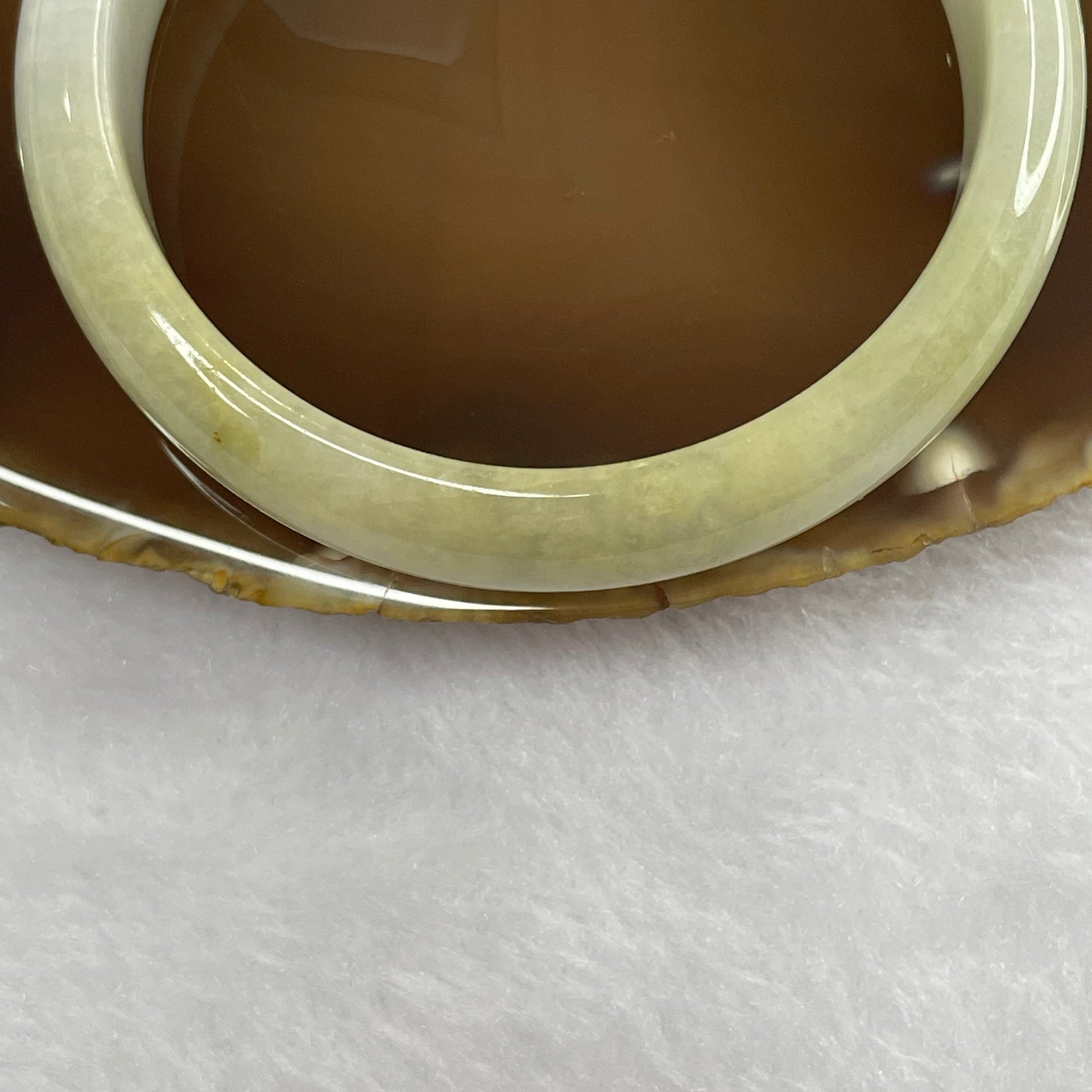 Type A Lavender, Green and Brown Jade Jadeite Bangle 39.38g inner Dia 52.3mm 11.6 by 6.7mm (Slight Internal Line) - Huangs Jadeite and Jewelry Pte Ltd