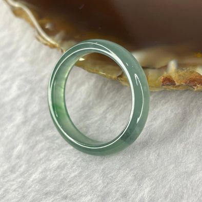 High Icy Type A Blueish Green Jadeite Ring 2.43g 4.4 by 2.8mm US9.75 HK20.75 - Huangs Jadeite and Jewelry Pte Ltd