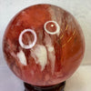 Cherry Quartz Crystal Ball Display with Wooden Stand 2,609.7g Diameter 130mm Height 160mm - Huangs Jadeite and Jewelry Pte Ltd