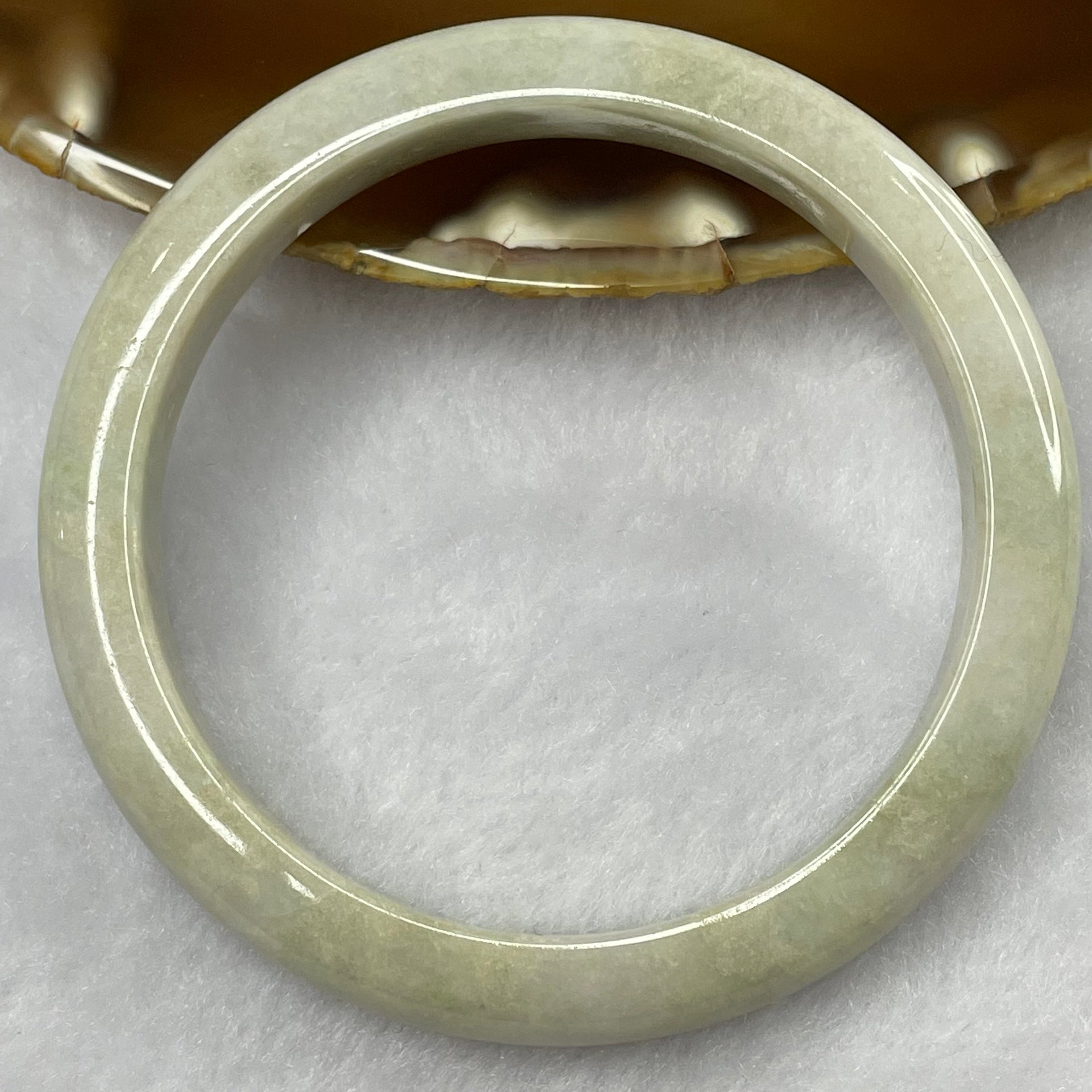 Type A Green and Lavender Jade Jadeite Bangle 40.13g inner Dia 56.6mm 9.7 by 7.8mm (Slight External Rough) - Huangs Jadeite and Jewelry Pte Ltd