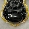 Type A Black Jade Jadeite Milo Buddha Pendant with 925 Silver Setting - 29.78g 59.4 by 40.2 by 13.6 mm - Huangs Jadeite and Jewelry Pte Ltd