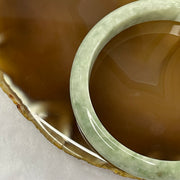 Type A Green with Spicy Green Patches Jade Jadeite Bangle 42.59g inner Dia 59.0mm 11.3 by 7.5mm (External Rough) - Huangs Jadeite and Jewelry Pte Ltd