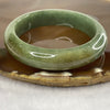 Type A Intense Green with Brown Patches Jade Jadeite Bangle 61.93g inner Dia 54.7mm 13.7 by 8.8mm (Slight External Line) - Huangs Jadeite and Jewelry Pte Ltd