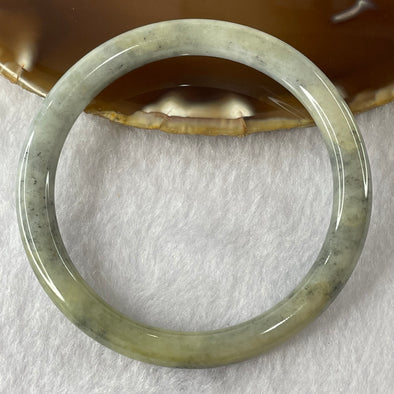 Type A Grey and Yellow Jade Jadeite Round Bangle 26.21g inner Dia 55.9mm 7.2 by 7.4mm (External Rough) - Huangs Jadeite and Jewelry Pte Ltd