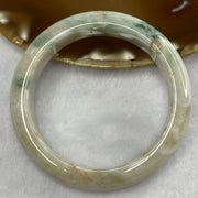 Type A Green Piao Hua and Yellow Patches Jade Jadeite Bangle 59.58g inner Dia 56.1mm 12.4 by 8.6mm (External Rough) - Huangs Jadeite and Jewelry Pte Ltd