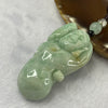 Type A Light Apple Green and Yellow Jade Jadeite Milo Buddha Pendant - 53.29g 54.6 by 28.0 by 17.7mm - Huangs Jadeite and Jewelry Pte Ltd