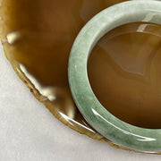 Type A Two-Tone Green Jade Jadeite Bangle 60.24g inner Dia 57.6mm 11.2 by 9.0mm (Internal Lines) - Huangs Jadeite and Jewelry Pte Ltd