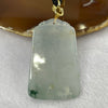 Grand Master Natural Semi Icy Green Piao Hua and Yellow Jade Jadeite Buddha Pendant with 18K Gold Clasp - 18.44g 54.5 by 34.2 by 4.5 mm - Huangs Jadeite and Jewelry Pte Ltd