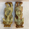 Antique Old Jade Gu Yu Pair of Pixiu Display - total 1043.2g each about 140.0 by 53.1 by 94.4mm (have some knocks and chips) - Huangs Jadeite and Jewelry Pte Ltd
