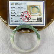 Type A Two Tone Green Jade Jadeite Bangle 35.09g inner Dia 55.5mm 9.3 by 6.9mm - Huangs Jadeite and Jewelry Pte Ltd