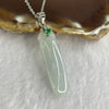 Type A Green Lavender Jadeite Gourd in 925 Silver Necklace 6.64g 32.7 by 10.1 by 6.7mm - Huangs Jadeite and Jewelry Pte Ltd