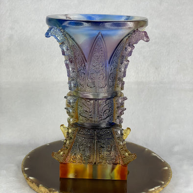 Liuli Crystal Vase 1,050.8g 97.0 by 97.0 by 180.0mm - Huangs Jadeite and Jewelry Pte Ltd