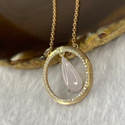 Type A Whitish Lavender Jadeite in 925 silver necklace 5.30g 15.0 by 6.7 by 4.0mm - Huangs Jadeite and Jewelry Pte Ltd