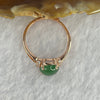 Type A ICY Jelly Green Jadeite in 925 Silver Ring 1.77g stone 8.3 by 7.7 by 2.5mm Adjustable Size - Huangs Jadeite and Jewelry Pte Ltd
